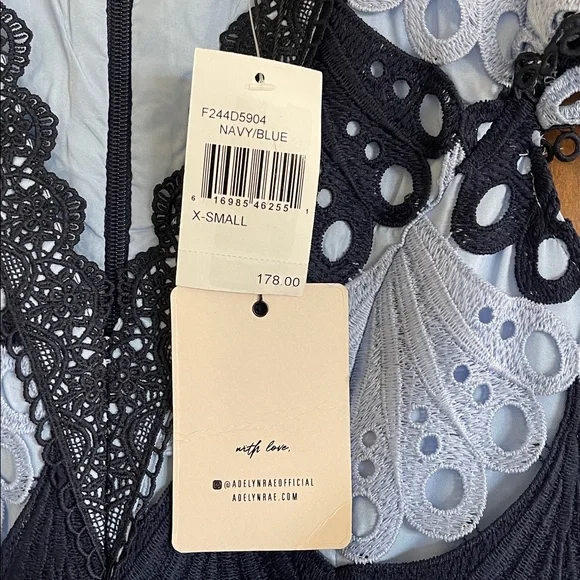 Adelyn Rae Navy and Light Blue Midi Dress - Picture 7 of 7